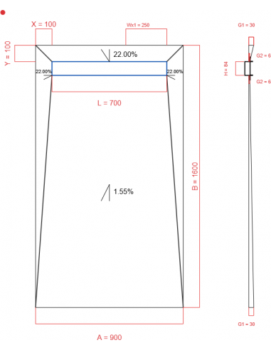 Showerlay Wiper 4 way 900 x 1600 mm...