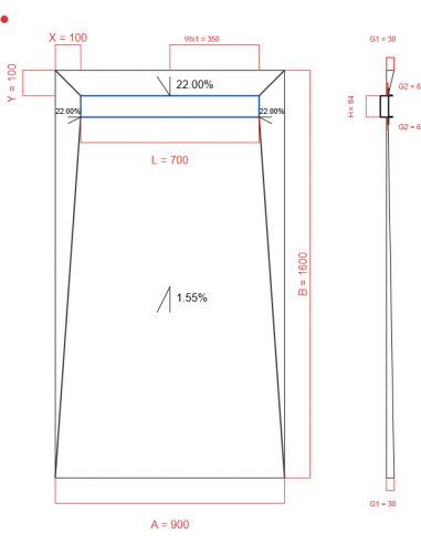 Showerlay Wiper 4 way 900 x 1600 mm...