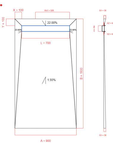 Showerlay Wiper 4 way 900 x 1600 mm...