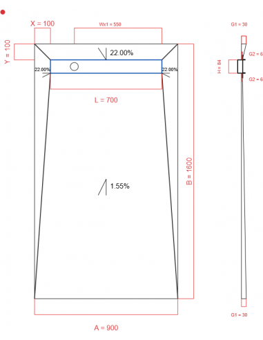 Showerlay Wiper 4 way 900 x 1600 mm...