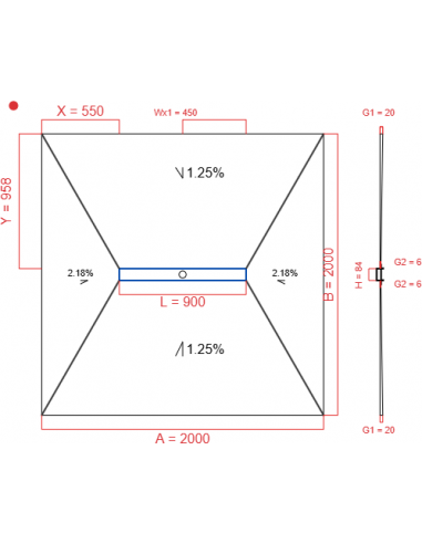 Showerlay Wiper 4 way 2000 x 2000 mm...