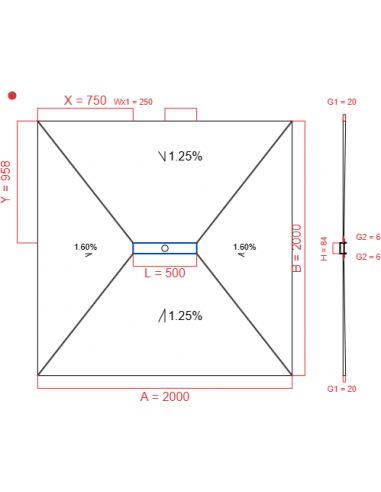 Showerlay Wiper 4 way 2000 x 2000 mm...