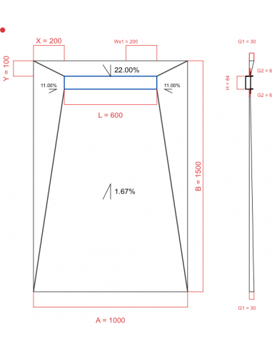 Showerlay Wiper 4 way 1000 x 1500 mm...