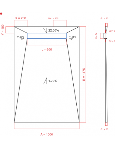 Showerlay Wiper 4 way 1000 x 1475 mm...