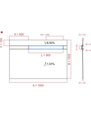 Showerlay Wiper 2 way 1500 x 1000 mm...