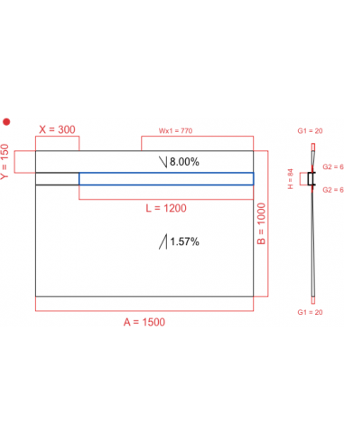 Showerlay Wiper 2 way 1500 x 1000 mm...