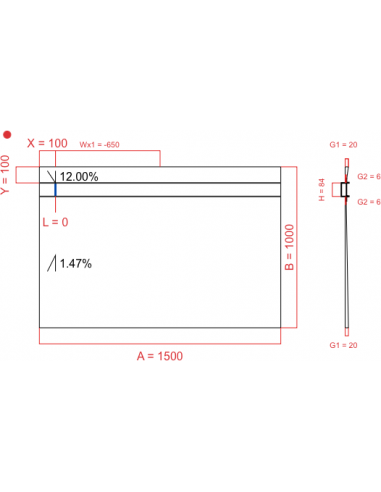 Showerlay Wiper 2 way 1500 x 1000 mm...