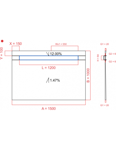 Showerlay Wiper 2 way 1500 x 1000 mm...