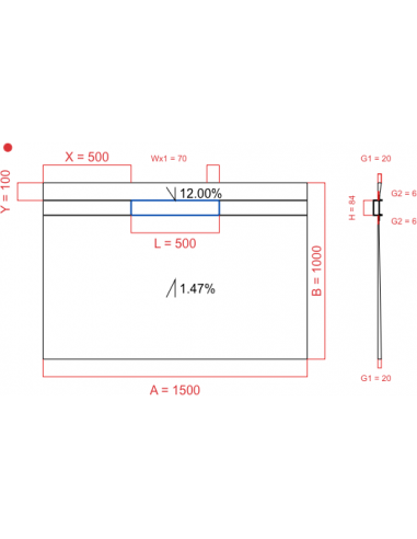 Showerlay Wiper 2 way 1500 x 1000 mm...