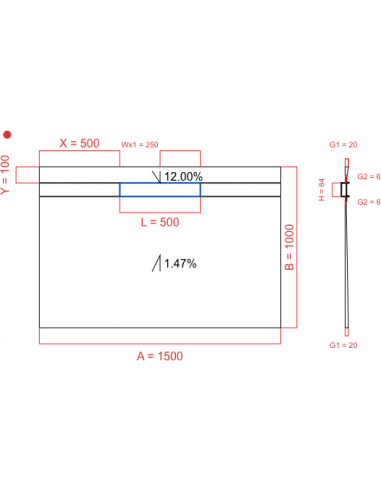 Showerlay Wiper 2 way 1500 x 1000 mm...