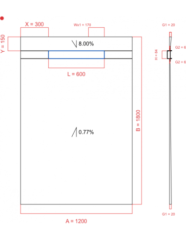 Showerlay Wiper 2 way 1200 x 1800 mm...