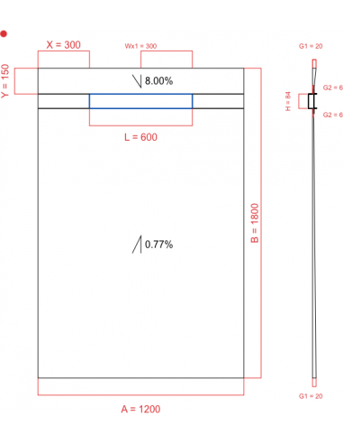 Showerlay Wiper 2 way 1200 x 1800 mm...