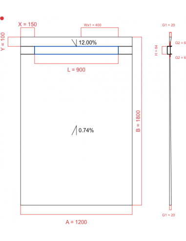 Showerlay Wiper 2 way 1200 x 1800 mm...