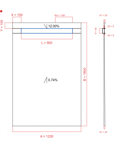 Showerlay Wiper 2 way 1200 x 1800 mm...
