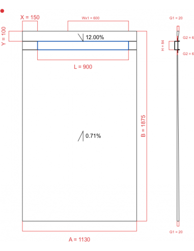 Showerlay Wiper 2 way 1130 x 1875 mm...