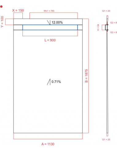 Showerlay Wiper 2 way 1130 x 1875 mm...