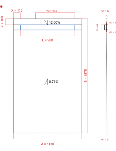 Showerlay Wiper 2 way 1130 x 1875 mm...