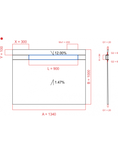 Showerlay Wiper 2 way 1340 x 1000 mm...