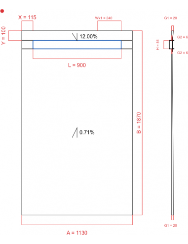 Showerlay Wiper 2 way 1130 x 1870 mm...