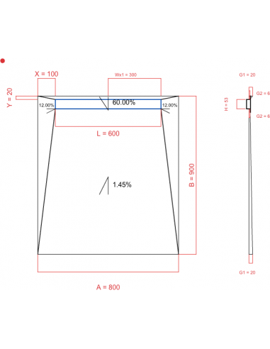 Showerlay Wiper 4 way 800 x 900 mm...