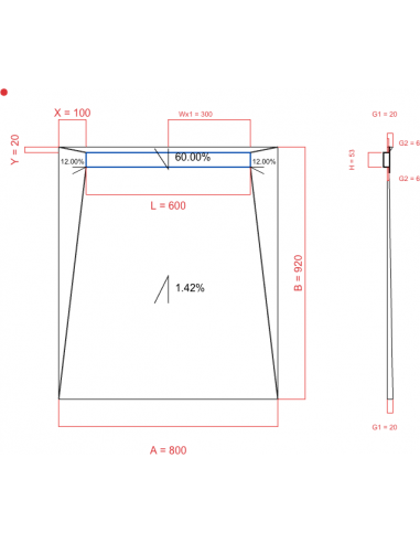 Showerlay Wiper 4 way 800 x 920 mm...