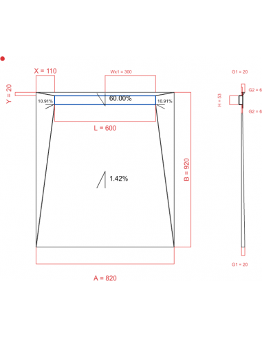 Showerlay Wiper 4 way 820 x 920 mm...
