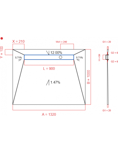 Showerlay Wiper 4 way 1320 x 1000 mm...