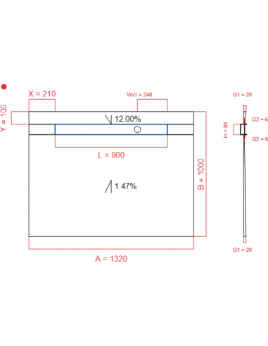 Showerlay Wiper 2 way 1320 x 1000 mm...
