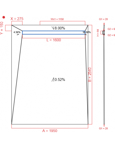Showerlay Wiper 4 way 1950 x 2540 mm...