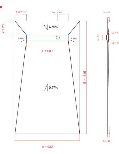 Showerlay Wiper 4 way 930 x 1615 mm...
