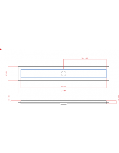 Linear drain Wiper 850 mm Premium...