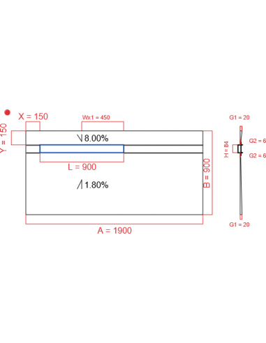 Showerlay Wiper 2 way 1900 x 900 mm...