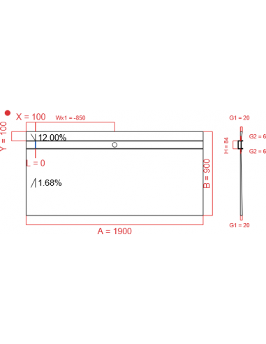 Showerlay Wiper 2 way 1900 x 900 mm...