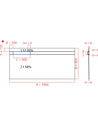 Showerlay Wiper 2 way 1900 x 900 mm...