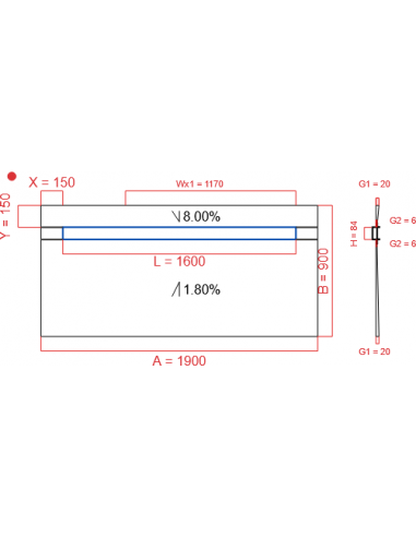 Showerlay Wiper 2 way 1900 x 900 mm...