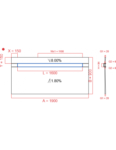 Showerlay Wiper 2 way 1900 x 900 mm...