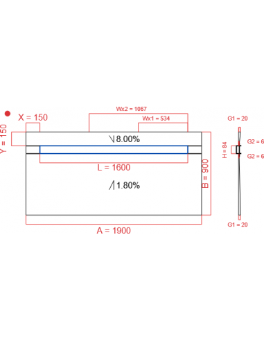 Showerlay Wiper 2 way 1900 x 900 mm...