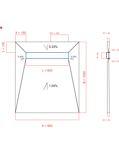 Showerlay Wiper 4 way 900 x 1000 mm...