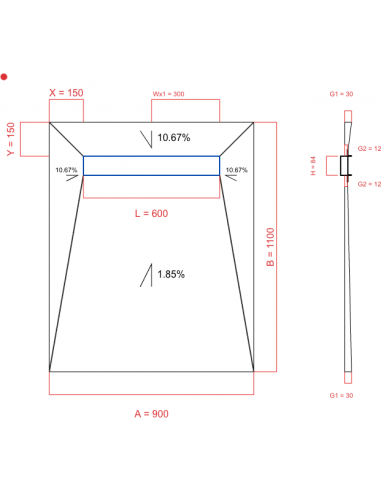 Showerlay Wiper 4 way 900 x 1100 mm...
