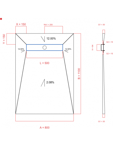 Showerlay Wiper 4 way 800 x 1100 mm...