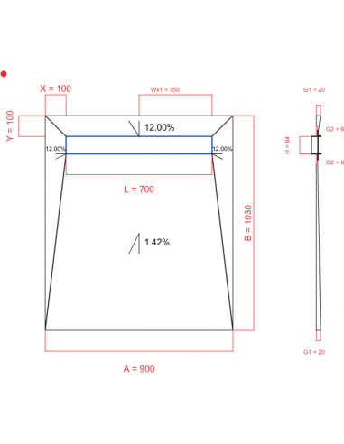 Showerlay Wiper 4 way 900 x 1030 mm...