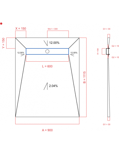 Showerlay Wiper 4 way 900 x 1115 mm...