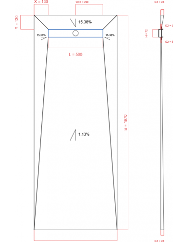Resinbase Wiper 4 way 760 x 1970 mm...