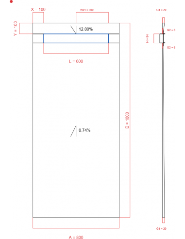 Laybase Wiper 2 way 800 x 1800 mm...