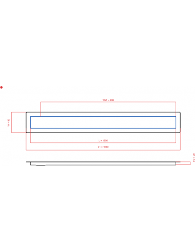 Linear drain Wiper 1000 mm Invisible...