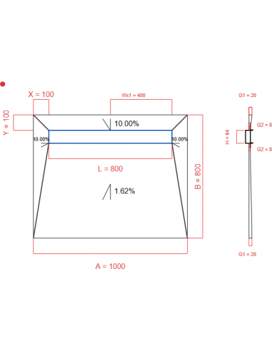 Showerlay Wiper 4 way 1000 x 800 mm...
