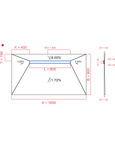 Laybase Wiper 4 way 1650 x 900 mm...