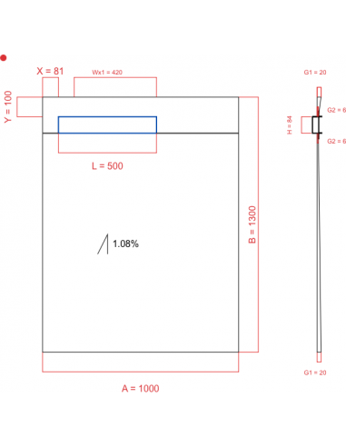 Laybase Wiper 1 way 1000 x 1300 mm...