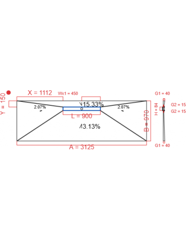 Showerlay Wiper 4 way 3125 x 970 mm...