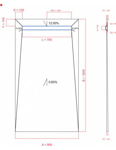 Showerlay Wiper 4 way 900 x 1600 mm...